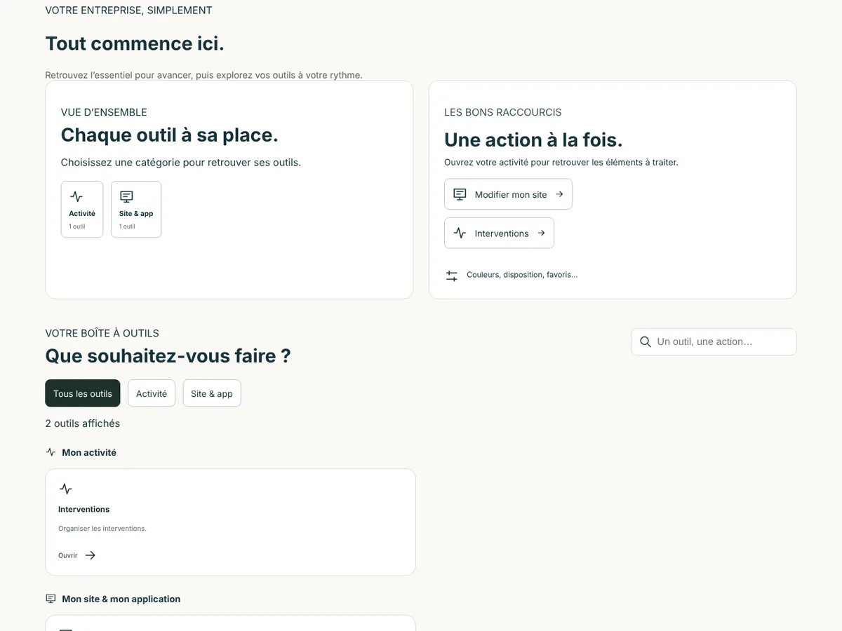 Tableau de bord d’un paysagiste (entreprise fictive)