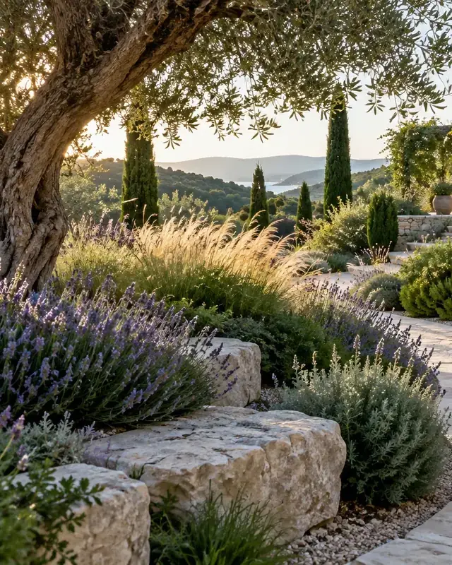 Jardin aménagé dans une illustration de démonstration